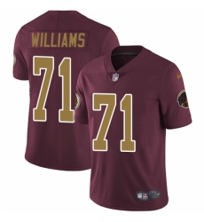 Youth Nike Washington Redskins #71 Trent Williams Burgundy Red/Gold Number Alternate 80TH Anniversary Vapor Untouchable Limited Player NFL Jersey