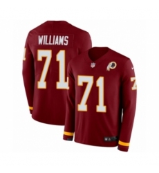 Youth Nike Washington Redskins #71 Trent Williams Limited Burgundy Therma Long Sleeve NFL Jersey