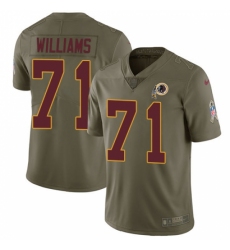 Youth Nike Washington Redskins #71 Trent Williams Limited Olive 2017 Salute to Service NFL Jersey