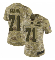 Women's Nike Washington Redskins #71 Charles Mann Limited Camo 2018 Salute to Service NFL Jersey