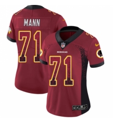 Women's Nike Washington Redskins #71 Charles Mann Limited Red Rush Drift Fashion NFL Jersey