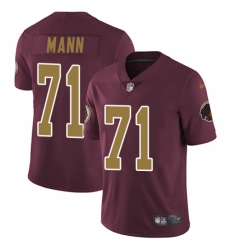 Youth Nike Washington Redskins #71 Charles Mann Burgundy Red/Gold Number Alternate 80TH Anniversary Vapor Untouchable Limited Player NFL Jersey