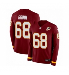 Men's Nike Washington Redskins #68 Russ Grimm Limited Burgundy Therma Long Sleeve NFL Jersey