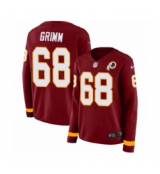 Women's Nike Washington Redskins #68 Russ Grimm Limited Burgundy Therma Long Sleeve NFL Jersey