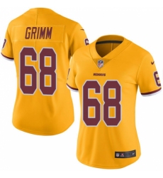 Women's Nike Washington Redskins #68 Russ Grimm Limited Gold Rush Vapor Untouchable NFL Jersey