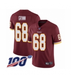 Youth Washington Redskins #68 Russ Grimm Burgundy Red Team Color Vapor Untouchable Limited Player 100th Season Football Jersey