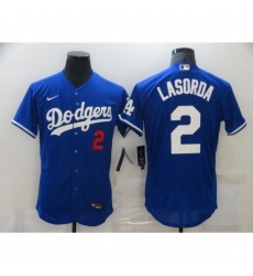 Men's Los Angeles Dodgers #2 Tommy Lasorda Nike Blue Jersey