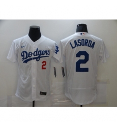 Men's Los Angeles Dodgers #2 Tommy Lasorda Nike White Jersey
