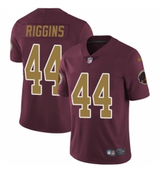 Men's Nike Washington Redskins #44 John Riggins Burgundy Red/Gold Number Alternate 80TH Anniversary Vapor Untouchable Limited Player NFL Jersey