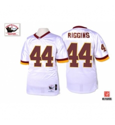 Mitchell and Ness Washington Redskins #44 John Riggins White Authentic Throwback NFL Jersey