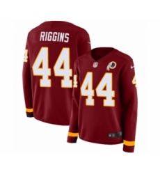 Women's Nike Washington Redskins #44 John Riggins Limited Burgundy Therma Long Sleeve NFL Jersey