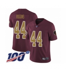 Youth Washington Redskins #44 John Riggins Burgundy Red Gold Number Alternate 80TH Anniversary Vapor Untouchable Limited Player 100th Season Football Jerse