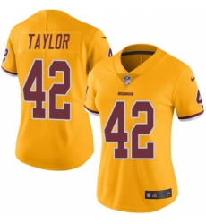 Women's Nike Washington Redskins #42 Charley Taylor Limited Gold Rush Vapor Untouchable NFL Jersey