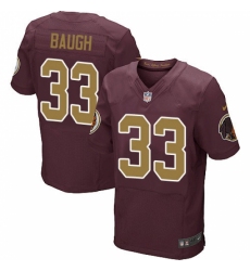 Men's Nike Washington Redskins #33 Sammy Baugh Elite Burgundy Red/Gold Number Alternate 80TH Anniversary NFL Jersey