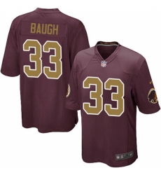 Men's Nike Washington Redskins #33 Sammy Baugh Game Burgundy Red/Gold Number Alternate 80TH Anniversary NFL Jersey