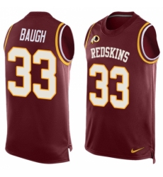 Men's Nike Washington Redskins #33 Sammy Baugh Limited Red Player Name & Number Tank Top NFL Jersey