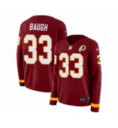Women's Nike Washington Redskins #33 Sammy Baugh Limited Burgundy Therma Long Sleeve NFL Jersey