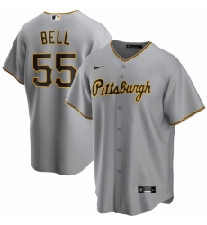 Men's Pittsburgh Pirates #55 Josh Bell Nike Gray 2020-21 Home Replica Player Jersey