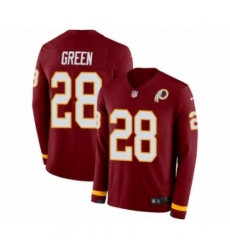 Youth Nike Washington Redskins #28 Darrell Green Limited Burgundy Therma Long Sleeve NFL Jersey