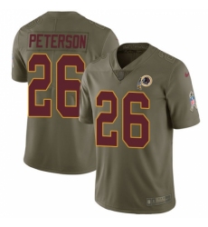 Men's Nike Washington Redskins #26 Adrian Peterson Limited Olive 2017 Salute to Service NFL Jersey