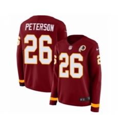 Women's Nike Washington Redskins #26 Adrian Peterson Limited Burgundy Therma Long Sleeve NFL Jersey