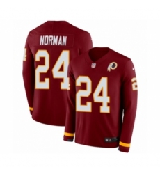Men's Nike Washington Redskins #24 Josh Norman Limited Burgundy Therma Long Sleeve NFL Jersey