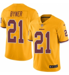 Men's Nike Washington Redskins #21 Earnest Byner Limited Gold Rush Vapor Untouchable NFL Jersey