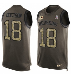 Men's Nike Washington Redskins #18 Josh Doctson Limited Green Salute to Service Tank Top NFL Jersey