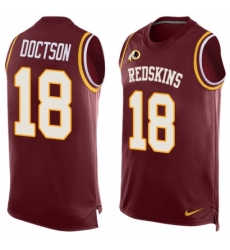 Men's Nike Washington Redskins #18 Josh Doctson Limited Red Player Name & Number Tank Top NFL Jersey