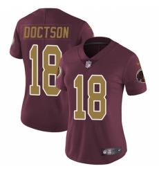 Women's Nike Washington Redskins #18 Josh Doctson Burgundy Red/Gold Number Alternate 80TH Anniversary Vapor Untouchable Limited Player NFL Jersey