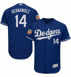 Men's Majestic Los Angeles Dodgers #14 Enrique Hernandez Royal Blue Flexbase Authentic Collection MLB Jersey
