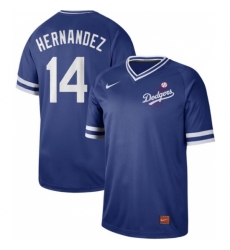 Men's Nike Los Angeles Dodgers #14 Enrique Hernandez Royal Authentic Cooperstown Collection Stitched Baseball Jersey