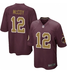 Men's Nike Washington Redskins #12 Colt McCoy Game Burgundy Red/Gold Number Alternate 80TH Anniversary NFL Jersey