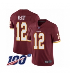 Men's Washington Redskins #12 Colt McCoy Burgundy Red Team Color Vapor Untouchable Limited Player 100th Season Football Jersey