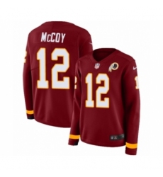 Women's Nike Washington Redskins #12 Colt McCoy Limited Burgundy Therma Long Sleeve NFL Jersey