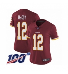 Women's Washington Redskins #12 Colt McCoy Burgundy Red Team Color Vapor Untouchable Limited Player 100th Season Football Jersey