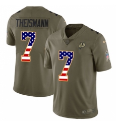 Men's Nike Washington Redskins #7 Joe Theismann Limited Olive/USA Flag 2017 Salute to Service NFL Jersey