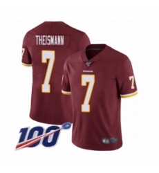 Men's Washington Redskins #7 Joe Theismann Burgundy Red Team Color Vapor Untouchable Limited Player 100th Season Football Jersey