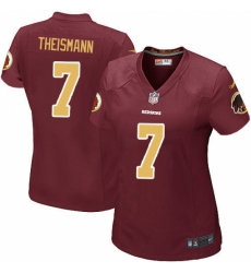Women's Nike Washington Redskins #7 Joe Theismann Game Burgundy Red/Gold Number Alternate 80TH Anniversary NFL Jersey