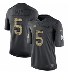 Men's Nike Washington Redskins #5 Tress Way Limited Black 2016 Salute to Service NFL Jersey