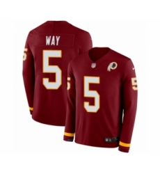 Men's Nike Washington Redskins #5 Tress Way Limited Burgundy Therma Long Sleeve NFL Jersey