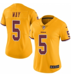 Women's Nike Washington Redskins #5 Tress Way Limited Gold Rush Vapor Untouchable NFL Jersey
