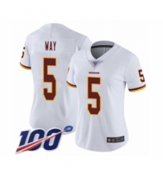 Women's Washington Redskins #5 Tress Way White Vapor Untouchable Limited Player 100th Season Football Jersey