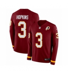 Men's Nike Washington Redskins #3 Dustin Hopkins Limited Burgundy Therma Long Sleeve NFL Jersey