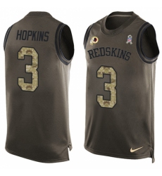 Men's Nike Washington Redskins #3 Dustin Hopkins Limited Green Salute to Service Tank Top NFL Jersey