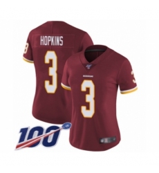 Women's Washington Redskins #3 Dustin Hopkins Burgundy Red Team Color Vapor Untouchable Limited Player 100th Season Football Jersey