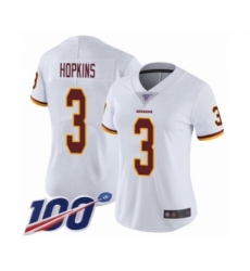 Women's Washington Redskins #3 Dustin Hopkins White Vapor Untouchable Limited Player 100th Season Football Jersey