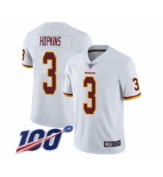 Youth Washington Redskins #3 Dustin Hopkins White Vapor Untouchable Limited Player 100th Season Football Jersey
