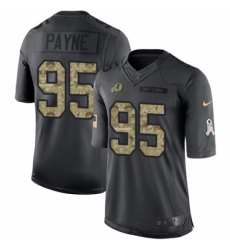 Men's Nike Washington Redskins #95 Da'Ron Payne Limited Black 2016 Salute to Service NFL Jersey