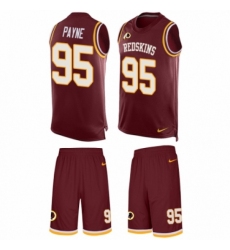 Men's Nike Washington Redskins #95 Da'Ron Payne Limited Burgundy Red Tank Top Suit NFL Jersey